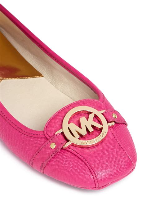 michael kors pink suede shoes|michael kors pink camila flat.